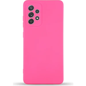 Caseart Samsung Galaxy A32 Kapak Içi Kadife Kamera Korumalı Lansman Silikon Kılıf - Neon Pembe