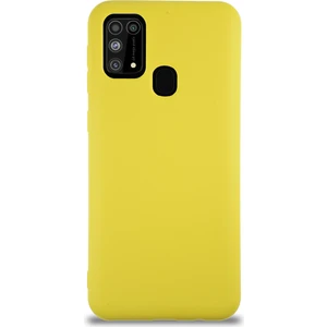 Caseart Samsung Galaxy M31 Kapak Içi Kadife Lansman Silikon Kılıf - Sarı