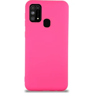 Caseart Samsung Galaxy M31 Kapak Içi Kadife Lansman Silikon Kılıf - Neon Pembe