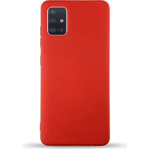 Caseart Samsung Galaxy M31S Kapak Içi Kadife Lansman Silikon Kılıf - Kırmızı
