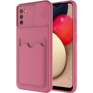 noktaks - Samsung Galaxy A02S - Kılıf Slayt Sürgülü Kart Bölmeli ​Kartix Kapak - Koyu Mor - T17906