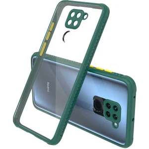 - Xiaomi Redmi Note 9 - Kılıf ​​Arkası Şeffaf Sert Kaff Kapak - Koyu Yeşil - T17841