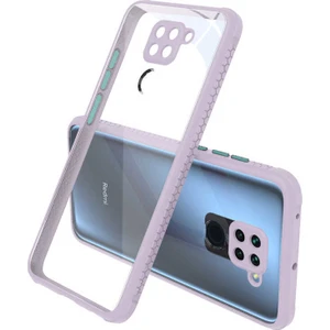 - Xiaomi Redmi Note 9 - Kılıf ​​Arkası Şeffaf Sert Kaff Kapak - Mor - T17841