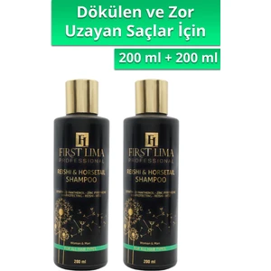 First Lima Professional 2'li Reishi & Horsetail Şampuan Hızlı Uzama, Dökülme Önleyici ve Hacim 2 Adet  200 ml