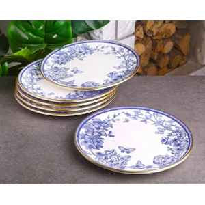6 Kişilik Seramik Servis Tabağı Tabak Seti - 25CM