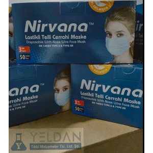 Marka Beyaz Elastik Kulaklı Meltblown Maske   - ( 50 Adet)  -  (Tıp 2r) -