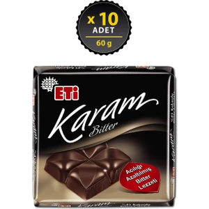 Karam %45 Kakaolu Bitter Çikolata 60 g x 10 Adet