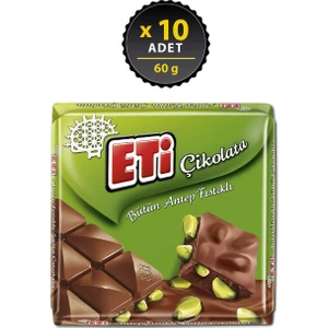 Antep Fıstıklı Kare Çikolata 60 g x 10 Adet