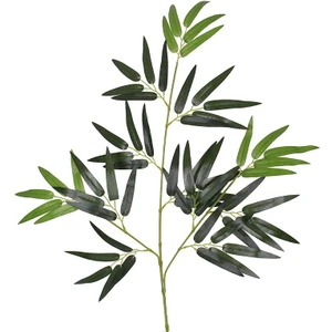 Yapay Çiçek Kumaş Bambu Yaprağı Ağaç Yaprağı