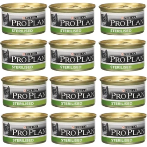 Pro Plan Sterilised Ton ve Somon Kısırlaştırılmış Kedi Konservesi 12X85 gr