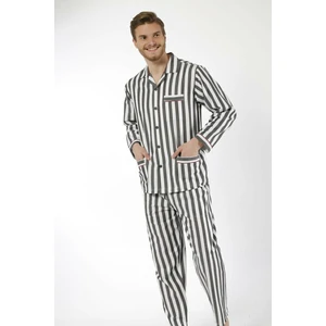 4007 Gaffur Çizgili Erkek Pijama Takımı Poplin Pamuk