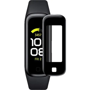 Samsung Galaxy Fit 2 Tam Kaplayan Kavisli Ekran Koruyucu 3D Pet Film - Siyah