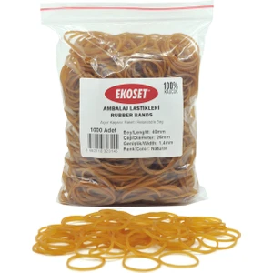 Kauçuk Paket Ambalaj Maydanoz Toka Para Lastiği 1000'li 40 mm Doğal Renkli
