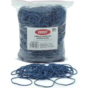 Kauçuk Renkli Paket Ambalaj Para Lastiği Mavi 70 mm 1000'LI