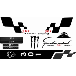 Sm Motors Peugeot 301 Sticker Seti Kapı Eşiği Monster Pençe Power By Sport Kaput