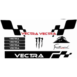 Sm Motors Opel Vectra  Sticker Seti Sport  Kapı Eşiği Monster Pençe Arma