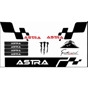 Sm Motors Opel Astra H Sticker Seti Sport  Kapı Eşiği Monster Pençe Arma