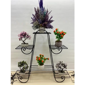 Metal Ferforje Oval Çiçeklik Saksılık Bahçe 80X83 cm