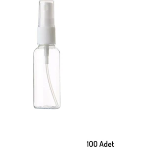 100 Adet Boş Şişe Spreyli Kolonya Şişesi Doldurulabilir Cep Plastik Parfüm Şişesi 30 ml