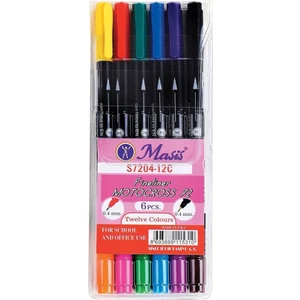 6 Renk Keçeli Kalem Soft Pen Masis Fineliner Softpen Kalem 6 Renk 0,4 mm 1 Paket
