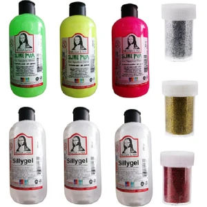 Slime Slaym Yapma Seti Monalisa 250ML*6ADET Toz Sim 3 Adet