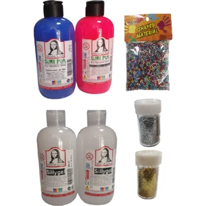 Slime Slaym Yapma Seti 250ML* 4 Adet + Toz Sim 2 Adet + Köpük