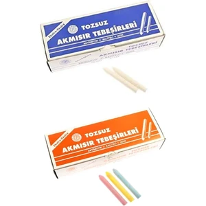 100 Lü Renkli ve Beyaz Tebeşir 2 Paket