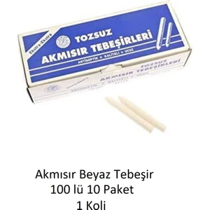 100 Lü Beyaz Tebeşir 10 Paket 1 Koli