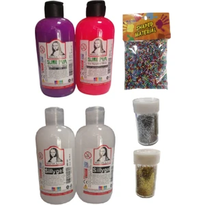 Slime Slaym Yapma Seti 250ML* 4 Adet + Toz Sim 2 Adet + Köpük