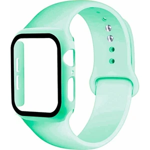 Apple Watch Uyumlu 4-5-6 40MM Silikon Kordon Kayış ve Ekran Koruyucu Kılıf