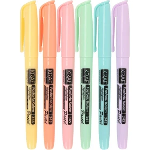 Kraf Fosforlu Kalem Pastel Kalem Tipi 6 Lı