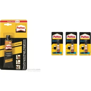 1176370 Deri Kauçuk Ahşap Yapıştırıcı 50 ml Tüp Pattex Yapıştırıcı Japon Süper 3 gr 3'lü