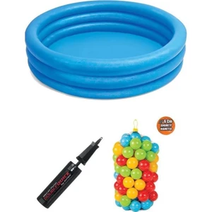 Intex 114 cm Kristal Havuz + 100 Adet Oyun Topu + Pompa