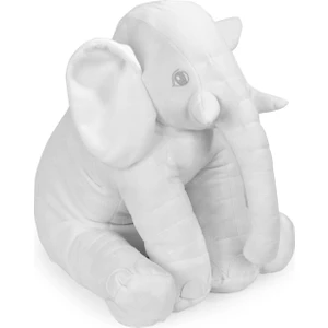 Xl Dev Boy 60 cm Fil Uyku Arkadaşım- Uyku Fili- Peluş Yumuşak Fil- Oturma Desteği Bebek Fili Beyaz