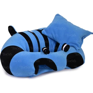 Yastık Hediyeli Bebek Bebe Yatmaz Oturma Destek Minderi - Büyük Bebek Oturağı Bebeyatmaz Mavi Siyah