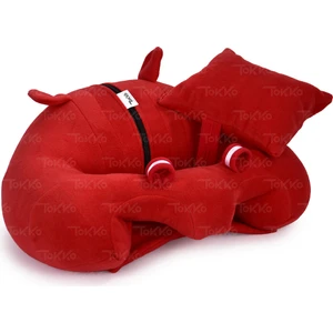 Yastık Hediyeli Bebek   Oturma Destek Minderi - Büyük Bebek Oturağı   Kırmızı