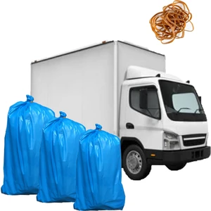 5 Adet 85x115 Mavi Lastikli Ultra Kalın Dikişli Yırtılmaz Ev Taşıma Poşeti Nakliye Çuvalı Nakliyat Poşeti