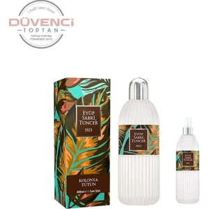 Eyüp Sabri Tuncer Tütün Kolonyası 400  ml Cam Şişe ve 150  ml Silindir Pet Şişe Sprey