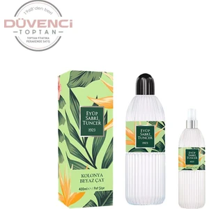 Eyüp Sabri Tuncer Beyaz Çay Kolonyası 400  ml ve 150  ml Silindir Pet Şişe