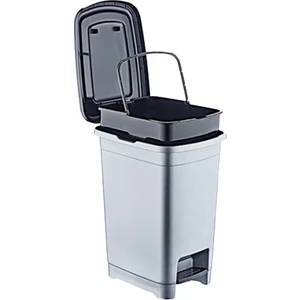 Favori Tedarik Çöp Kovası 25 Lt Slim Pedallı Iç (Ek) Kovalı Gri