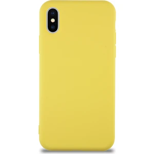 Case World Caseworld Apple iPhone x Kapak Içi Kadife Lansman Silikon Kılıf - Sarı