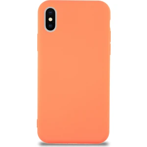 Case World Caseworld Apple iPhone x Kapak Içi Kadife Lansman Silikon Kılıf - Turuncu