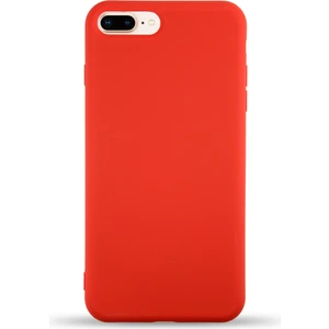 Case World Caseworld Apple iPhone 8 Plus Kapak Içi Kadife Lansman Silikon Kılıf - Kırmızı