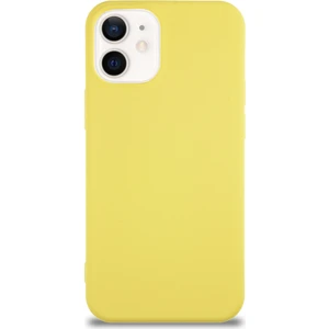 Case World Caseworld Apple iPhone 12 Mini Kapak Içi Kadife Lansman Silikon Kılıf - Sarı