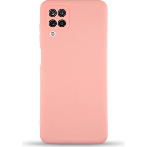 Case World Samsung Galaxy M12 ile Uyumlu Kapak Içi Kadife Kamera Korumalı Lansman Silikon ile Uyumlu Kılıf - Pembe