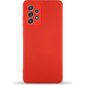 Case World Samsung Galaxy A72 ile Uyumlu Kapak Içi Kadife Kamera Korumalı Lansman Silikon ile Uyumlu Kılıf - Kırmızı