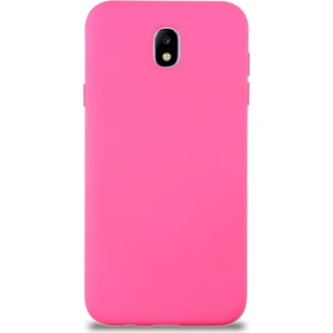 Case World Caseworld Samsung Galaxy J7 Pro Kapak Içi Kadife Lansman Silikon Kılıf - Neon Pembe
