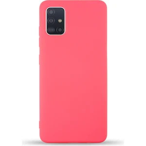 Case World Caseworld Samsung Galaxy M31S Kapak Içi Kadife Lansman Silikon Kılıf - Neon Pembe