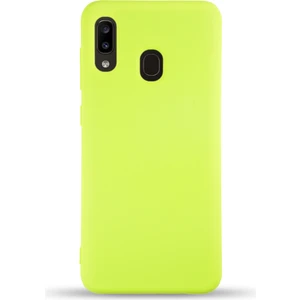 Case World Caseworld Samsung Galaxy A20 Kapak Içi Kadife Lansman Silikon Kılıf - Sarı
