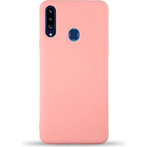 Case World Caseworld Samsung Galaxy A20S Kapak Içi Kadife Lansman Silikon Kılıf - Pembe